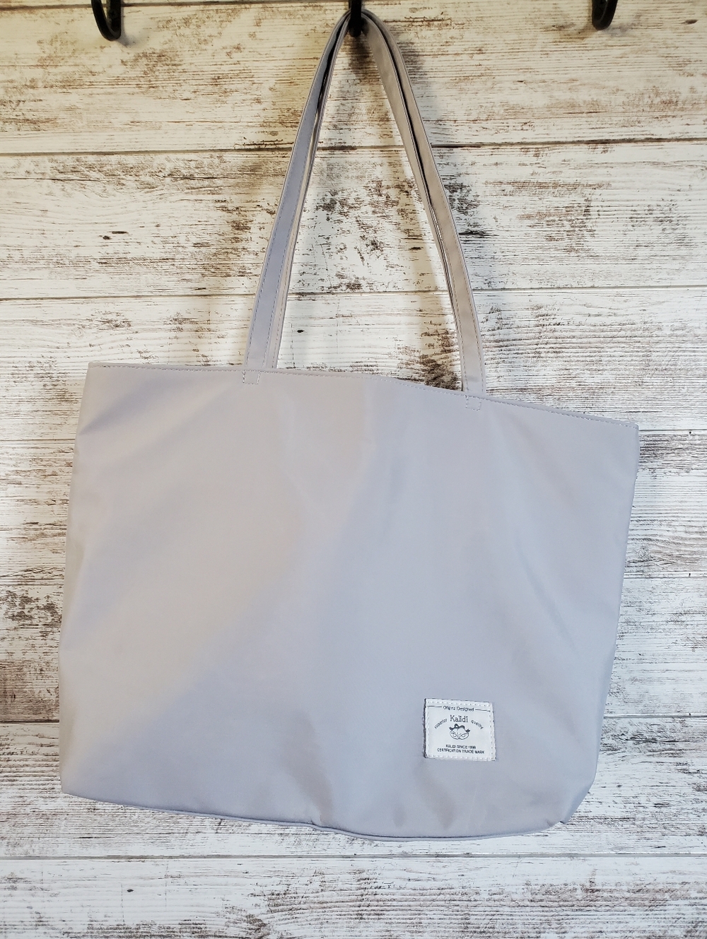 KALIDI Water Resistant Grey Zippered Tote Bag Beach Travel Shopping Market NWOT